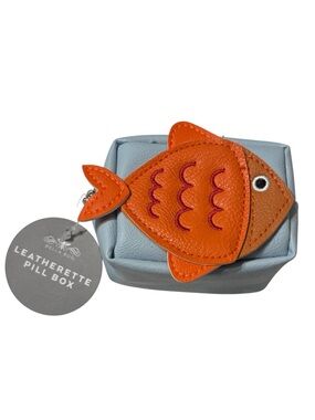 Bella Bug Fish Leatherette Pill Box Travel Organizer NWT